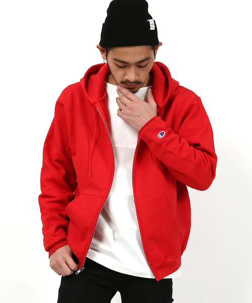 Champion（チャンピオン）の「Champion Authentic ZIP Parka チャンピオン ジップパーカー（パーカー・メンズ・レッド/チャコール/ダークグリーン/ワイン/ブラック/ネイビー/グレー・M/XL/S/L）」の7枚目の写真
