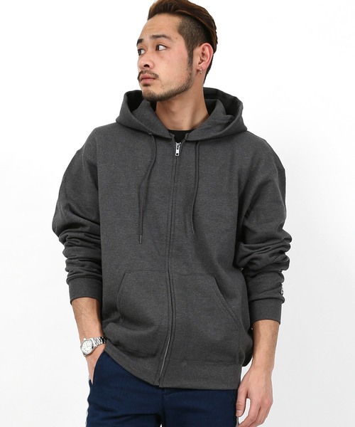 Champion（チャンピオン）の「Champion Authentic ZIP Parka チャンピオン ジップパーカー（パーカー・メンズ・レッド/チャコール/ダークグリーン/ワイン/ブラック/ネイビー/グレー・M/XL/S/L）」の4枚目の写真