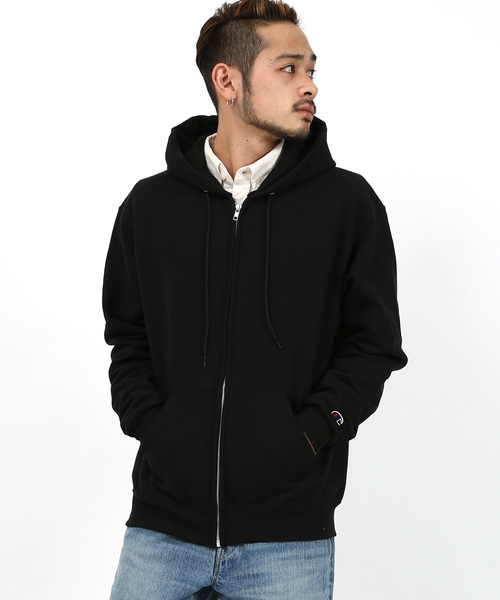 Champion（チャンピオン）の「Champion Authentic ZIP Parka チャンピオン ジップパーカー（パーカー・メンズ・レッド/チャコール/ダークグリーン/ワイン/ブラック/ネイビー/グレー・M/XL/S/L）」の2枚目の写真