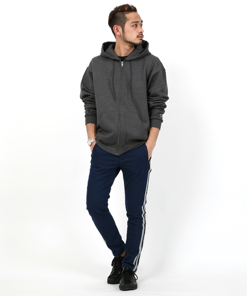 Champion（チャンピオン）の「Champion Authentic ZIP Parka チャンピオン ジップパーカー（パーカー・メンズ・レッド/チャコール/ダークグリーン/ワイン/ブラック/ネイビー/グレー・M/XL/S/L）」の12枚目の写真