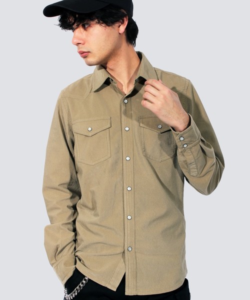 ８(eight)（エイト）の「コーデュロイシャツ 長袖 ウエスタン （シャツ/ブラウス・メンズ・ブラック/キャメル/カーキ/ネイビー/アイボリー・LARGE/MEDIUM/X-LARGE）」の4枚目の写真