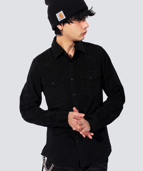 ８(eight)（エイト）の「コーデュロイシャツ 長袖 ウエスタン （シャツ/ブラウス・メンズ・ブラック/キャメル/カーキ/ネイビー/アイボリー・LARGE/MEDIUM/X-LARGE）」の3枚目の写真