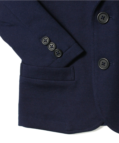 green label relaxing（グリーンレーベルリラクシング）の「カットソージャケット ムジ（テーラードジャケット・キッズ・ネイビー・S/105/M/115/L/125/XL/135）」の5枚目の写真