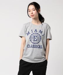古着風アメカジロゴデザイン半袖Tシャツ 男女兼用カジュアルTシャツ