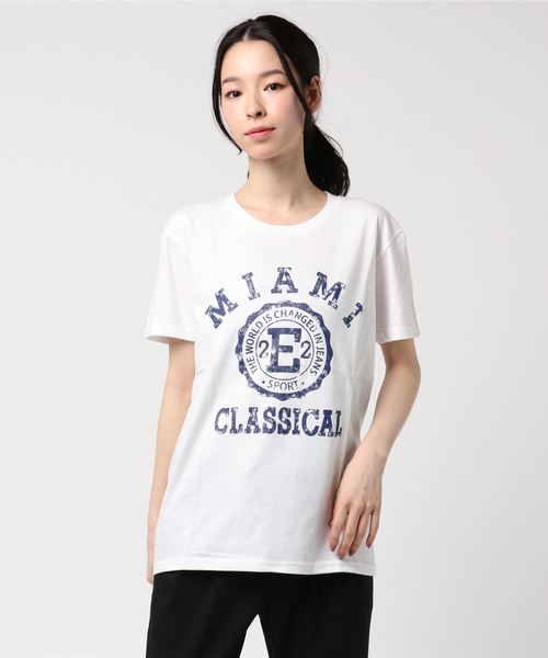 classicalelf(クラシカルエルフ)の「古着風アメカジロゴデザイン半袖Tシャツ 男女兼用カジュアルTシャツ(Tシャツ/カットソー・レディース・ホワイト/オレンジ/チャコールグレー/レッド/ロイヤルブルー/グリーン/グレー/イエロー/ブラック/ネイビー・LARGE/X-SMALL/SMALL/MEDIUM/X-LARGE/XX-LARGE)」の2枚目の写真