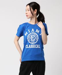 古着風アメカジロゴデザイン半袖Tシャツ 男女兼用カジュアルTシャツ