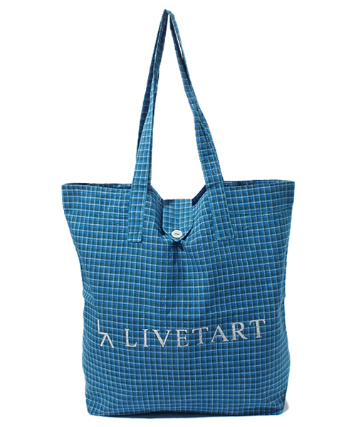 LIVETART（リヴェタート）の「LIVETART/チェックバッグ（トートバッグ・レディース・ブルー系その他/ブルー・FREE）」の2枚目の写真