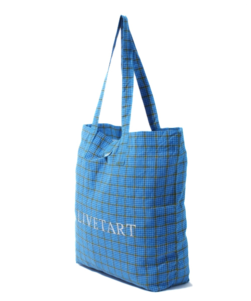 LIVETART（リヴェタート）の「LIVETART/チェックバッグ（トートバッグ・レディース・ブルー系その他/ブルー・FREE）」の3枚目の写真