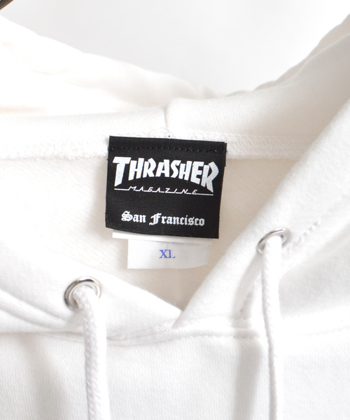 THRASHER（スラッシャー）の「THRASHER/スラッシャー MAG LOGO HOODIE　プルオーバーパーカー（パーカー・メンズ・ホワイト/ブラック/ネイビー/グリーン/ヘザーグレー/パープル/バーガンディー/ブラック系その他/レッド/グレー/ワインレッド/パープル系その他/オリーブ・M/L/XL/S）」の22枚目の写真