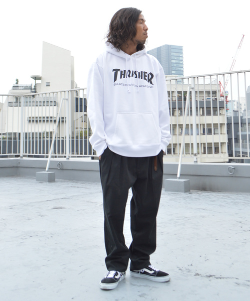 THRASHER（スラッシャー）の「THRASHER/スラッシャー MAG LOGO HOODIE　プルオーバーパーカー（パーカー・メンズ・ホワイト/ブラック/ネイビー/グリーン/ヘザーグレー/パープル/バーガンディー/ブラック系その他/レッド/グレー/ワインレッド/パープル系その他/オリーブ・M/L/XL/S）」の19枚目の写真
