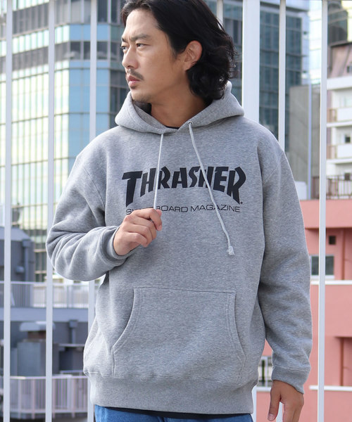 THRASHER（スラッシャー）の「THRASHER/スラッシャー MAG LOGO HOODIE　プルオーバーパーカー（パーカー・メンズ・ホワイト/ブラック/ネイビー/グリーン/ヘザーグレー/パープル/バーガンディー/ブラック系その他/レッド/グレー/ワインレッド/パープル系その他/オリーブ・M/L/XL/S）」の5枚目の写真