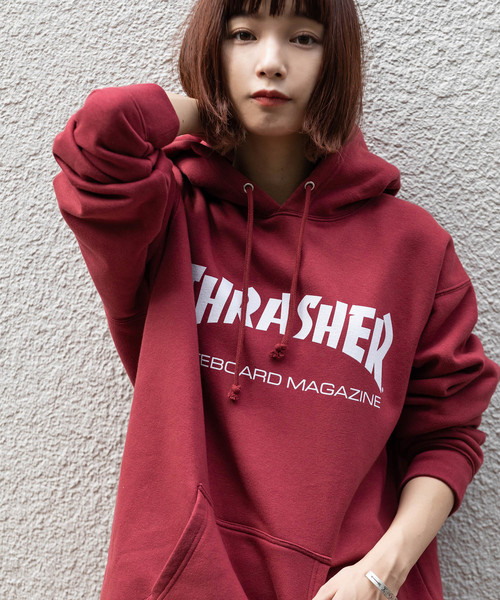 THRASHER（スラッシャー）の「THRASHER/スラッシャー MAG LOGO HOODIE　プルオーバーパーカー（パーカー・メンズ・ホワイト/ブラック/ネイビー/グリーン/ヘザーグレー/パープル/バーガンディー/ブラック系その他/レッド/グレー/ワインレッド/パープル系その他/オリーブ・M/L/XL/S）」の12枚目の写真