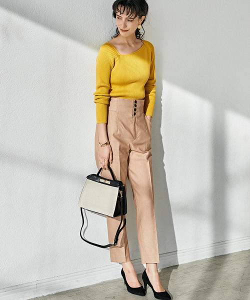 green label relaxing（グリーンレーベルリラクシング）の「[手洗い可能] FFC リブ ワンショル ニット ◆（ニット/セーター・レディース・オフホワイト/レッド/ネイビー/イエロー・FREE）」の15枚目の写真