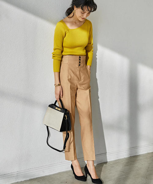 green label relaxing（グリーンレーベルリラクシング）の「[手洗い可能] FFC リブ ワンショル ニット ◆（ニット/セーター・レディース・オフホワイト/レッド/ネイビー/イエロー・FREE）」の16枚目の写真