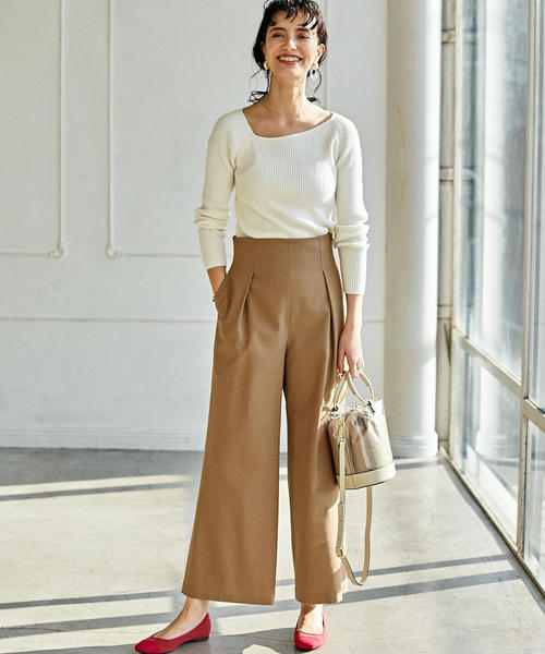 green label relaxing（グリーンレーベルリラクシング）の「[手洗い可能] FFC リブ ワンショル ニット ◆（ニット/セーター・レディース・オフホワイト/レッド/ネイビー/イエロー・FREE）」の17枚目の写真