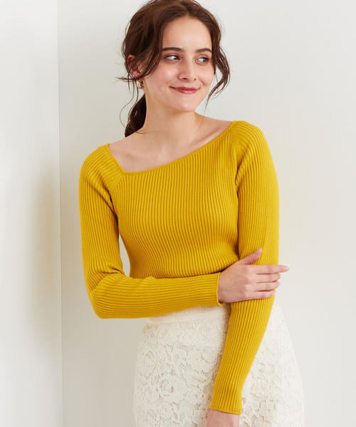 green label relaxing（グリーンレーベルリラクシング）の「[手洗い可能] FFC リブ ワンショル ニット ◆（ニット/セーター・レディース・オフホワイト/レッド/ネイビー/イエロー・FREE）」の19枚目の写真