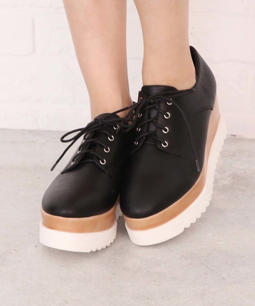 one after another NICE CLAUP（ワンアフターアナザーナイスクラップ）の「厚底 レースアップシューズ（その他シューズ・レディース・ブラック/モカ/アイボリー・SMALL/MEDIUM/LARGE）」の14枚目の写真