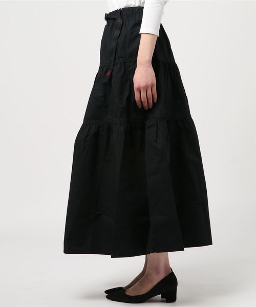 Gramicci（グラミチ）の「GRAMICCI / グラミチ ウェザーティアードスカート WEATHER TIERED SKIRT（スカート・レディース・ブラック/オリーブ/サンドベージュ/ドット/ネイビー・M）」の6枚目の写真