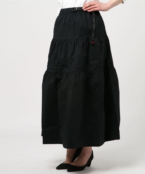 Gramicci（グラミチ）の「GRAMICCI / グラミチ ウェザーティアードスカート WEATHER TIERED SKIRT（スカート・レディース・ブラック/オリーブ/サンドベージュ/ドット/ネイビー・M）」の8枚目の写真