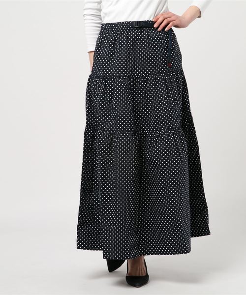 Gramicci（グラミチ）の「GRAMICCI / グラミチ ウェザーティアードスカート WEATHER TIERED SKIRT（スカート・レディース・ブラック/オリーブ/サンドベージュ/ドット/ネイビー・M）」の21枚目の写真