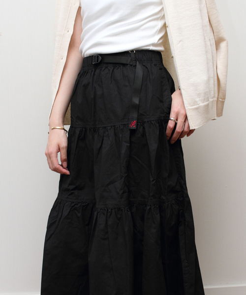 Gramicci（グラミチ）の「GRAMICCI / グラミチ ウェザーティアードスカート WEATHER TIERED SKIRT（スカート・レディース・ブラック/オリーブ/サンドベージュ/ドット/ネイビー・M）」の16枚目の写真