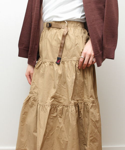 Gramicci（グラミチ）の「GRAMICCI / グラミチ ウェザーティアードスカート WEATHER TIERED SKIRT（スカート・レディース・ブラック/オリーブ/サンドベージュ/ドット/ネイビー・M）」の19枚目の写真
