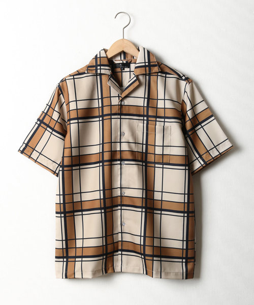 ZIP FIVE（ジップファイブ）の「【ZIP FIVE】ポリシャンブレーワイドオープンカラーシャツ / 半袖 開襟シャツ リラックス（シャツ/ブラウス・メンズ・ライトグレー/ダークブラウン/ネイビー/ピンク/グリーン系その他/キャメル/ベージュ系その他2/ブラック/ベージュ/カーキ/ベージュ系その他/ブルー系その他/チャコール/ベージュ系その他3/ブラック系/ブラック系1/グレー系/ワイン系/ブルー/ダークグリーン・LARGE/SMALL/MEDIUM/X-LARGE）」の10枚目の写真