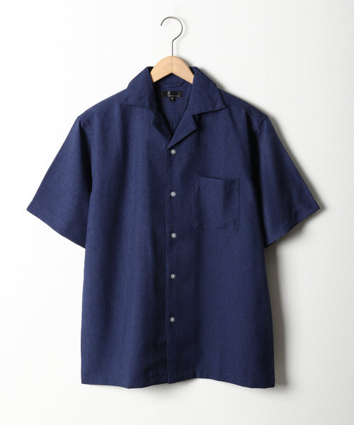 ZIP FIVE（ジップファイブ）の「【ZIP FIVE】ポリシャンブレーワイドオープンカラーシャツ / 半袖 開襟シャツ リラックス（シャツ/ブラウス・メンズ・ライトグレー/ダークブラウン/ネイビー/ピンク/グリーン系その他/キャメル/ベージュ系その他2/ブラック/ベージュ/カーキ/ベージュ系その他/ブルー系その他/チャコール/ベージュ系その他3/ブラック系/ブラック系1/グレー系/ワイン系/ブルー/ダークグリーン・LARGE/SMALL/MEDIUM/X-LARGE）」の15枚目の写真