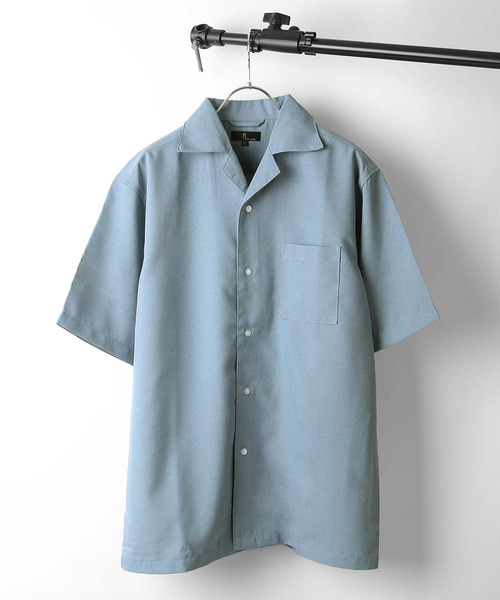 ZIP FIVE（ジップファイブ）の「【ZIP FIVE】ポリシャンブレーワイドオープンカラーシャツ / 半袖 開襟シャツ リラックス（シャツ/ブラウス・メンズ・ライトグレー/ダークブラウン/ネイビー/ピンク/グリーン系その他/キャメル/ベージュ系その他2/ブラック/ベージュ/カーキ/ベージュ系その他/ブルー系その他/チャコール/ベージュ系その他3/ブラック系/ブラック系1/グレー系/ワイン系/ブルー/ダークグリーン・LARGE/SMALL/MEDIUM/X-LARGE）」の16枚目の写真