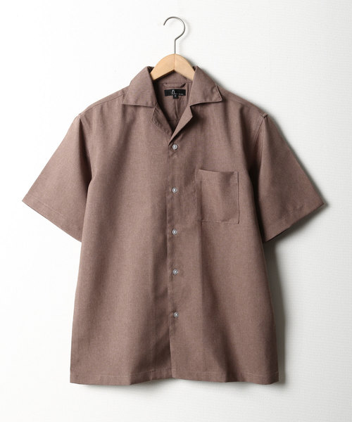 ZIP FIVE（ジップファイブ）の「【ZIP FIVE】ポリシャンブレーワイドオープンカラーシャツ / 半袖 開襟シャツ リラックス（シャツ/ブラウス・メンズ・ライトグレー/ダークブラウン/ネイビー/ピンク/グリーン系その他/キャメル/ベージュ系その他2/ブラック/ベージュ/カーキ/ベージュ系その他/ブルー系その他/チャコール/ベージュ系その他3/ブラック系/ブラック系1/グレー系/ワイン系/ブルー/ダークグリーン・LARGE/SMALL/MEDIUM/X-LARGE）」の6枚目の写真