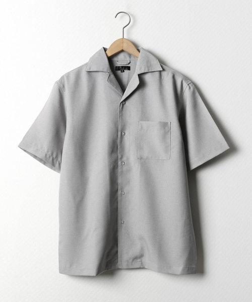 ZIP FIVE（ジップファイブ）の「【ZIP FIVE】ポリシャンブレーワイドオープンカラーシャツ / 半袖 開襟シャツ リラックス（シャツ/ブラウス・メンズ・ライトグレー/ダークブラウン/ネイビー/ピンク/グリーン系その他/キャメル/ベージュ系その他2/ブラック/ベージュ/カーキ/ベージュ系その他/ブルー系その他/チャコール/ベージュ系その他3/ブラック系/ブラック系1/グレー系/ワイン系/ブルー/ダークグリーン・LARGE/SMALL/MEDIUM/X-LARGE）」の5枚目の写真