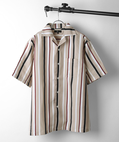 ZIP FIVE（ジップファイブ）の「【ZIP FIVE】ポリシャンブレーワイドオープンカラーシャツ / 半袖 開襟シャツ リラックス（シャツ/ブラウス・メンズ・ライトグレー/ダークブラウン/ネイビー/ピンク/グリーン系その他/キャメル/ベージュ系その他2/ブラック/ベージュ/カーキ/ベージュ系その他/ブルー系その他/チャコール/ベージュ系その他3/ブラック系/ブラック系1/グレー系/ワイン系/ブルー/ダークグリーン・LARGE/SMALL/MEDIUM/X-LARGE）」の12枚目の写真