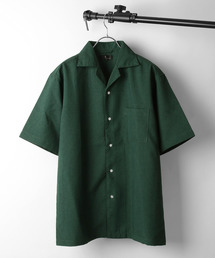 【ZIP FIVE】ポリシャンブレーワイドオープンカラーシャツ / 半袖 開襟シャツ リラックス