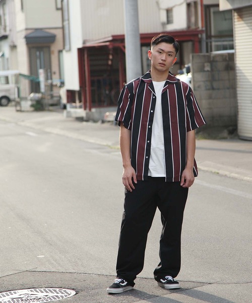 ZIP FIVE（ジップファイブ）の「【ZIP FIVE】ポリシャンブレーワイドオープンカラーシャツ / 半袖 開襟シャツ リラックス（シャツ/ブラウス・メンズ・ライトグレー/ダークブラウン/ネイビー/ピンク/グリーン系その他/キャメル/ベージュ系その他2/ブラック/ベージュ/カーキ/ベージュ系その他/ブルー系その他/チャコール/ベージュ系その他3/ブラック系/ブラック系1/グレー系/ワイン系/ブルー/ダークグリーン・LARGE/SMALL/MEDIUM/X-LARGE）」の22枚目の写真