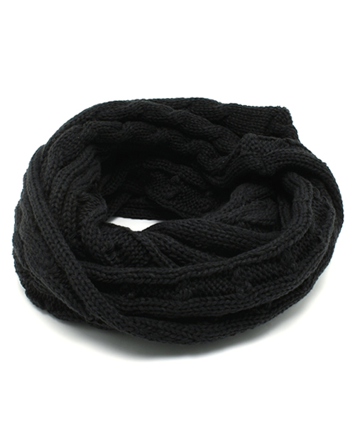 DISCOAT（ディスコート）の「【Discoat】ケーブル編みスヌード（ストール/ショール・レディース・ブラック/オフホワイト/ベージュ・ﾌﾘ-）」の8枚目の写真