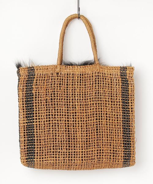 collex(コレックス)の「【ikot】ファー付アバカBAG(かごバッグ)」|ブラウン