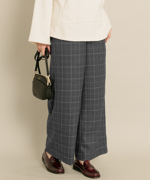 URBAN RESEARCH Sonny Label(アーバンリサーチサニーレーベル)の「チェックワイドパンツ(パンツ)」|チャコールグレー
