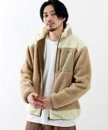 【KANGOL】 ワンポイント ロゴ 刺繍 シープ ボアジャケット / ボア フリース ブルゾン