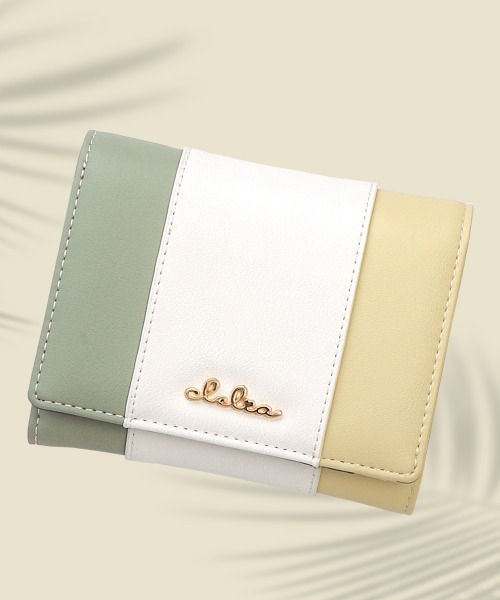 Clelia(クレリア)の「トリコロールカラー二つ折り財布(財布・レディース・ブルー系その他/ブルー系その他2/ピンク系その他/桜/パープル系その他/ふじ色系/グレー/オリーブ/ブラウン系その他/グリーン系その他/ブラウン系その他3/ブルー系その他3/グリーン×ピンク/ブラウン系その他2/ブルー系その他4/イエロー×グリーン/ピンク系その他2/ワインレッド/レッド系その他/イエロー系その他/グリーン系その他2/B/F/A/C/D/E・ONE SIZE)」の9枚目の写真