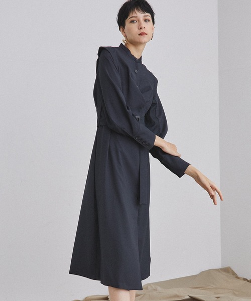 UNITED TOKYO（ユナイテッドトウキョウ）の「クロスライズシャツワンピース（ワンピース・レディース・ベージュ/ブラック/ミント/ブラウン・0）」の19枚目の写真