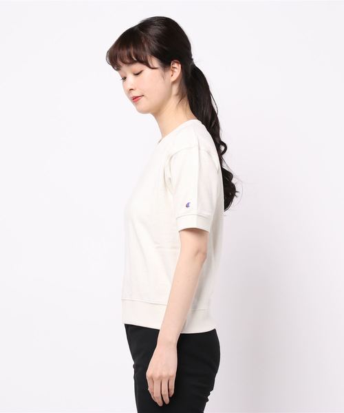 Champion（チャンピオン）の「[Champion]チャンピオン　ショートスリーブスウェットトップス（スウェット・レディース・オフホワイト/ブラック/グレー/ベージュ・FREE）」の5枚目の写真