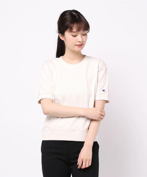 Champion（チャンピオン）の「[Champion]チャンピオン　ショートスリーブスウェットトップス（スウェット・レディース・オフホワイト/ブラック/グレー/ベージュ・FREE）」の7枚目の写真