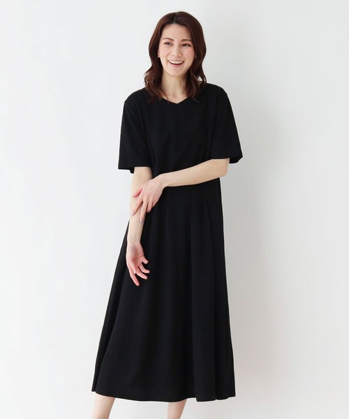 Hushush ハッシュアッシュ の 手洗いok Vネックタックフレアワンピース ワンピース Wear Hushush ハッシュアッシュ の 手洗いok Vネックタックフレアワンピース ワンピース Wear