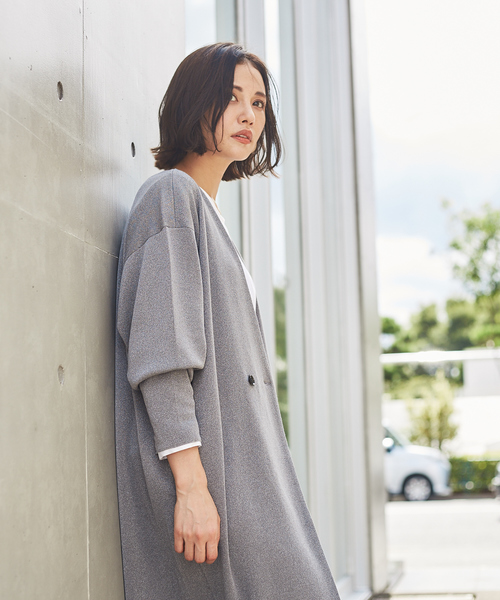 qualite（カリテ）の「ブライトコットンニットアウター（その他アウター・レディース・ライトグレー/ベージュ/ダークネイビー・フリー）」の14枚目の写真