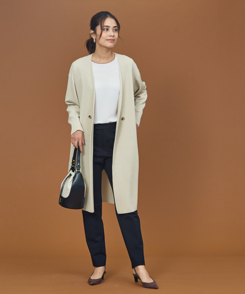 qualite（カリテ）の「ブライトコットンニットアウター（その他アウター・レディース・ライトグレー/ベージュ/ダークネイビー・フリー）」の19枚目の写真