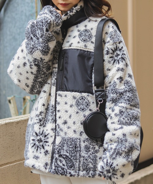 WEGO（ウィゴー）の「WEGO/ボアスタンドブルゾン（ブルゾン・メンズ・ベージュ/ホワイト/ブラウン/ライトベージュ/ブラック/ホワイト系その他/ベージュ系その他/サックスブルー/その他1/グリーン系その他・LARGE/SMALL/MEDIUM）」の10枚目の写真