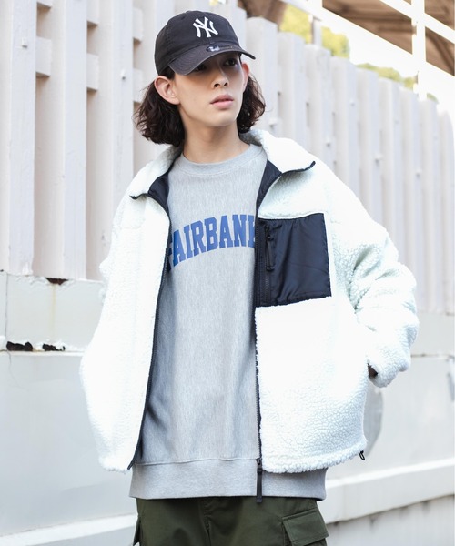 WEGO（ウィゴー）の「WEGO/ボアスタンドブルゾン（ブルゾン・メンズ・ベージュ/ホワイト/ブラウン/ライトベージュ/ブラック/ホワイト系その他/ベージュ系その他/サックスブルー/その他1/グリーン系その他・LARGE/SMALL/MEDIUM）」の21枚目の写真