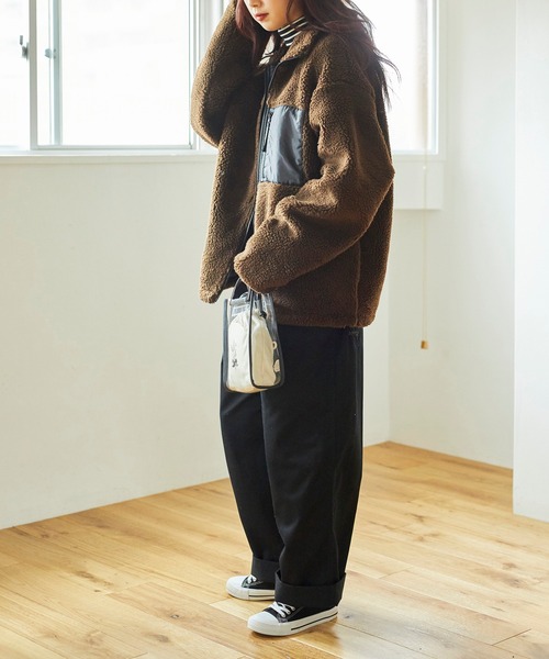 WEGO（ウィゴー）の「WEGO/ボアスタンドブルゾン（ブルゾン・メンズ・ベージュ/ホワイト/ブラウン/ライトベージュ/ブラック/ホワイト系その他/ベージュ系その他/サックスブルー/その他1/グリーン系その他・LARGE/SMALL/MEDIUM）」の16枚目の写真