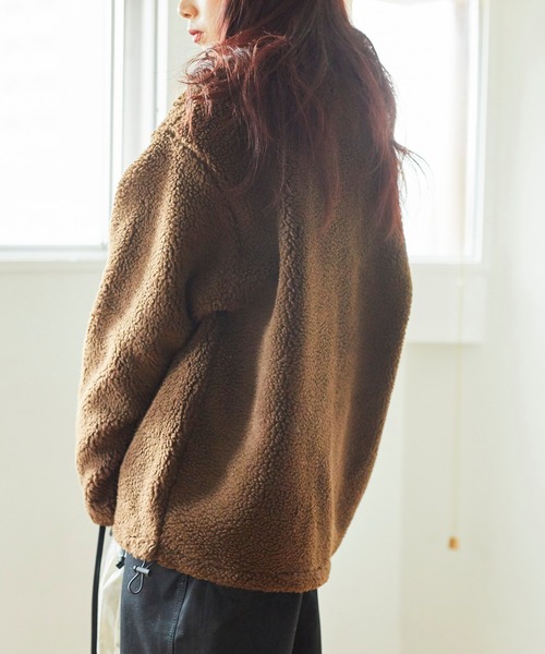 WEGO（ウィゴー）の「WEGO/ボアスタンドブルゾン（ブルゾン・メンズ・ベージュ/ホワイト/ブラウン/ライトベージュ/ブラック/ホワイト系その他/ベージュ系その他/サックスブルー/その他1/グリーン系その他・LARGE/SMALL/MEDIUM）」の17枚目の写真