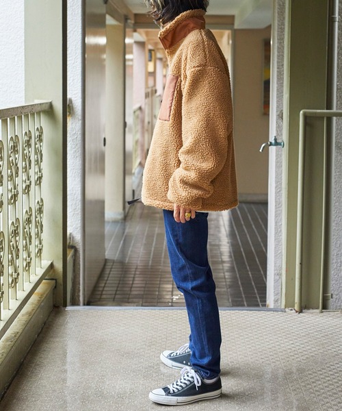 WEGO（ウィゴー）の「WEGO/ボアスタンドブルゾン（ブルゾン・メンズ・ベージュ/ホワイト/ブラウン/ライトベージュ/ブラック/ホワイト系その他/ベージュ系その他/サックスブルー/その他1/グリーン系その他・LARGE/SMALL/MEDIUM）」の11枚目の写真